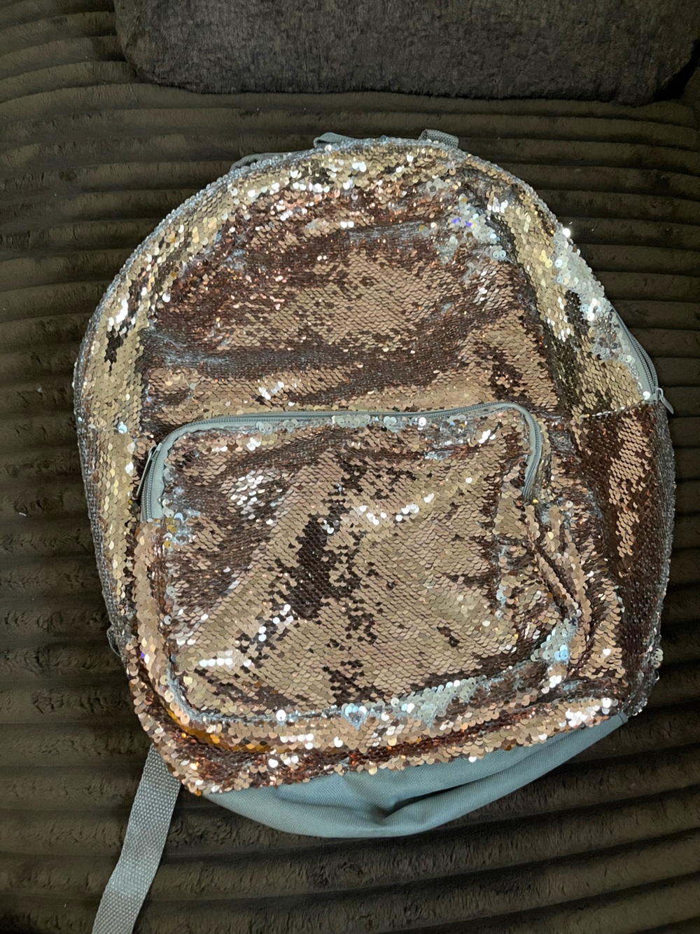 Sequin Reversible Rose Gold Backpack - Women's Sparkle Bag
